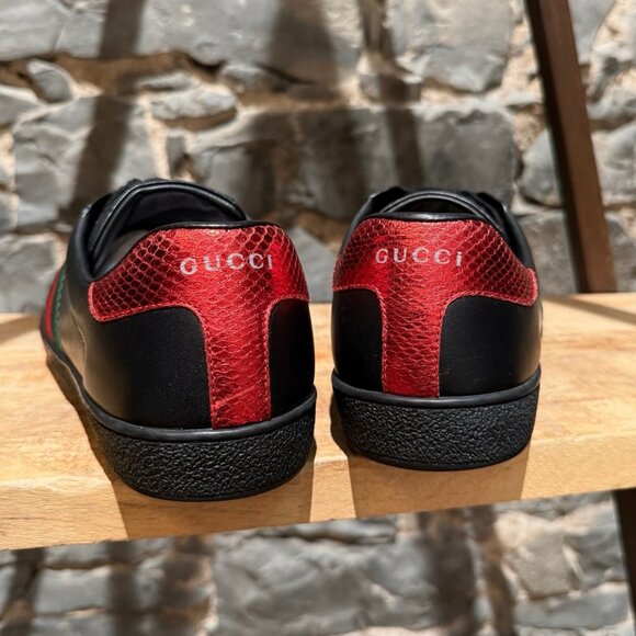 Gucci Black Leather Ace Low-top Sneakers - Picture 7 of 13